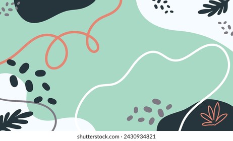 Cute abstract background with hand drawn organic shapes. Vector illustration.