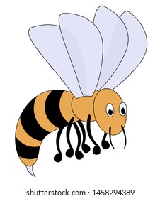 Cute abstract bee. Vector illustration.