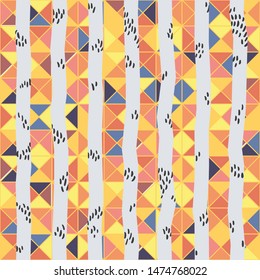 Cute abstract birch forest seamless illustrated pattern.