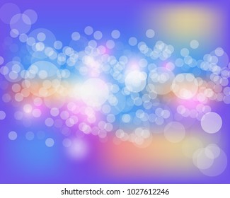 Cute abstract bokeh background.Festive defocused lights.Vector illustration. for card, flyer, invitation, placard, voucher.