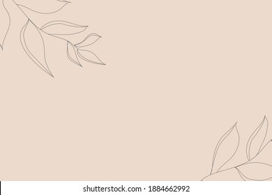 Cute Abstract Botanical art template with grey leaves on pink background for stationery and jewellery,advertising,greeting cards,to do lists, logo or planners, cards, spa, web,quotes, banners.Vector