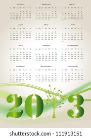 Cute and abstract calendar on New Year 2013