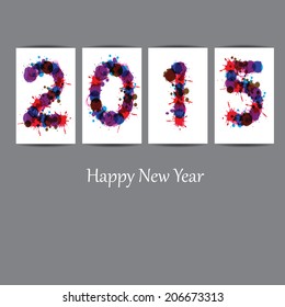 Cute and abstract card on New Year 2015