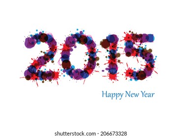 Cute and abstract card on New Year 2015