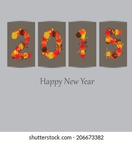 Cute and abstract card on New Year 2015