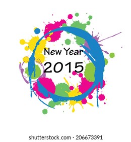 Cute and abstract card on New Year 2015