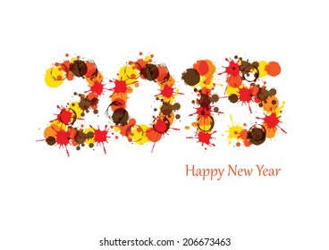 Cute and abstract card on New Year 2015