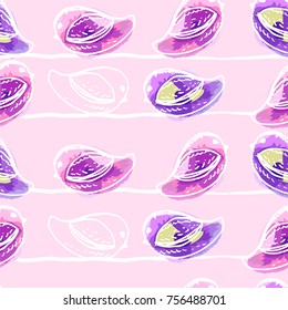 Cute Abstract Cartoon Seamless Pattern with bird chicks seated on the wire. Hand drawn outline background for textile, wallpaper, nursery design, greeting cards, invitations, baby showers. Vector 