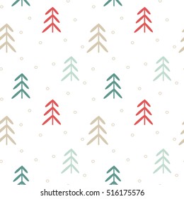 cute abstract christmas tree seamless vector pattern background illustration