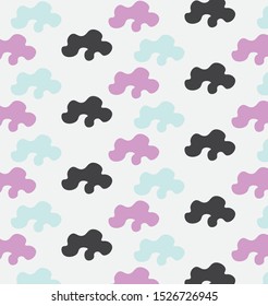 Cute Abstract Clouds Camo Style Isolated Background Pattern