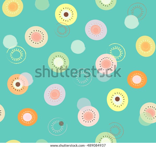 Cute Abstract Colorful Circle Design Watercolor Stock Vector