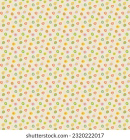 Cute abstract colorful shapes seamless vector pattern. Spring summer textured background textile print