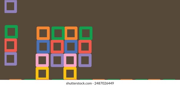 Cute abstracto colorido texturizado garabato forma cuadrada sin patrón. Textura del mosaico de los colores pastel escandinavos para el diseño textil de los niños, papel de envoltura, superficie, Fondo de pantalla, fondo