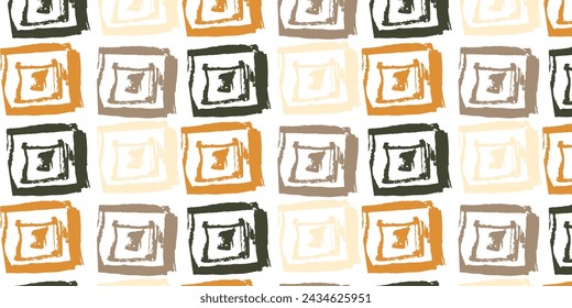 Lindo patrón abstracto contemporáneo sin fisuras. Impresión única dibujada a mano con puntos y líneas al azar. Plantillas para celebración, anuncios, marca, banner, portada, etiqueta, póster, ventas

