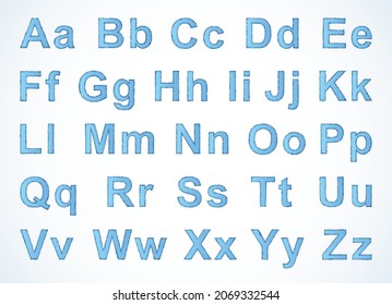 Cute abstract cool funny rough dirty baby school light blue ink trace script note logo. Closeup wet paper cmyk color paint brand silhouette Latin typo fun hand drawn retro doodle comic artist style