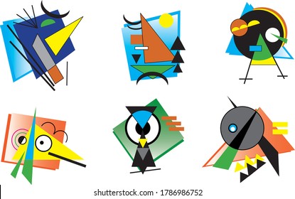 Cute Abstract Critters Vector Art