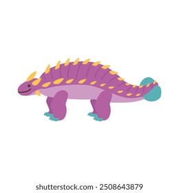 Cute Abstract Dinosaur Illustration - Ankylosaurus