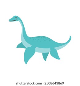 Cute Abstract Dinosaur Illustration - Plesiosaurus