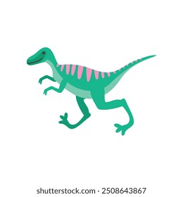 Cute Abstract Dinosaur Illustration - Velociraptor