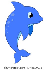 Cute abstract dolphin. Vector illustration.