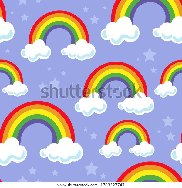 Cute Abstract Doodle Cloud Sky Rainbow Stock Vector (Royalty Free ...