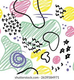 cute abstract doodle vector set with white background