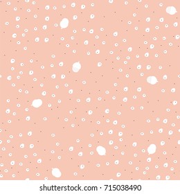 Cute abstract dots and acorns seamless pattern, vector background