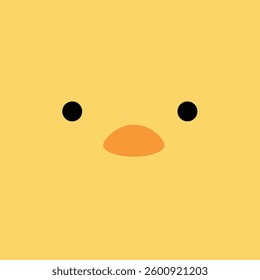 Cute abstract face of chick. Hand drawn vector art. 