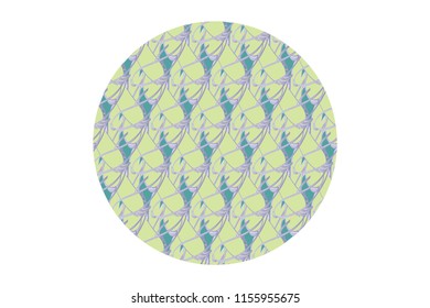 Cute Abstract Fish Design In Circle Shape. Vector Illustration. Print Decoration. The Rare Planetary Earth Conservation Race. Eco Friendly Image