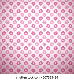 Cute abstract floral bright patterns (tiling). Vector illustration for attractive design. Endless texture can be used for fills, web page background, surface. Pink and white colors.