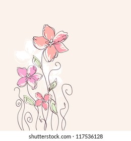 cute abstract floral card