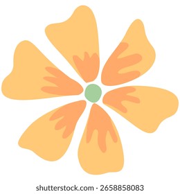 Lindos Elementos de Vector floral abstracto en color pastel, estilo dibujado a mano para Clipart y decoración