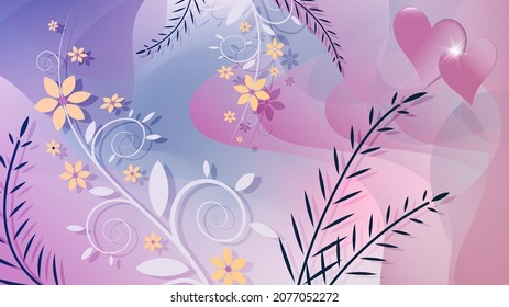 Cute abstract floral wallpaper in gentle colors.A beautiful illustration for interior decoration, corporate designs, blogs, postcards, posters and your other projects.Vector. 