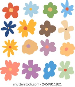 cute abstract flowers element design