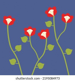 Cute abstract flowers, hand drawn. great solution for designers. Vector graphics.