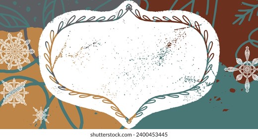 Marco abstracto para letras, textura de fondo navideño, tarjeta, invitación, banner. Vector