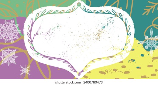 Marco abstracto para letras, textura de fondo navideño, tarjeta, invitación, banner. Vector	
