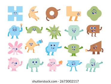 Cute Abstract Geometric Character Element