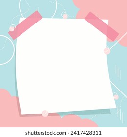 Fondo de anuncio de bloc de notas geométrico y pastel abstracto y plano de memo