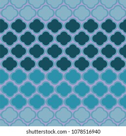 Cute abstract geometric shape design with stripe pattern in blue colors. Repeat, seamless, vector. Great for paper, textiles, wrapping paper, scrapbooking design.