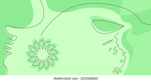 Cute abstract green background. By using soft colors, and lines as the main object