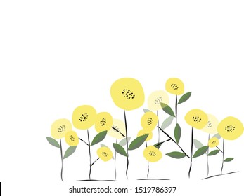 Cute abstract hand drawn flowers background vector illustration for design