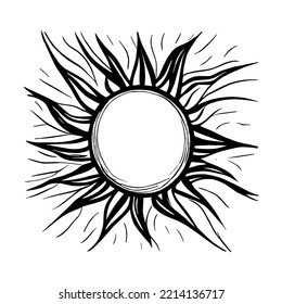 black and white cute sun clipart