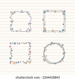 cute abstract journal frame doodle 02