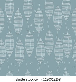 Cute abstract leaves seamless pattern background vector illustration for design