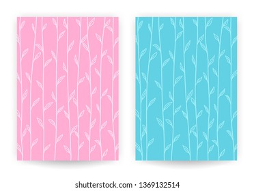 Cute abstract leaves vector background