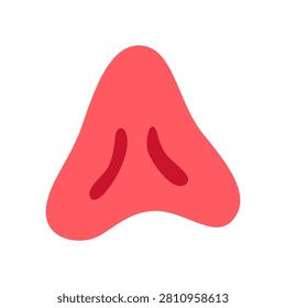Cute abstract monster nose icon in flat colorful style