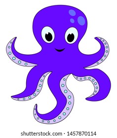 Cute abstract octopus. Vector illustration.