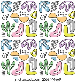 cute abstract organic seamless pattern bakground