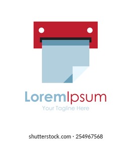 Cute abstract paper machine simple business icon logo